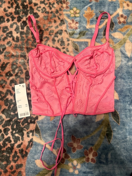Urban Outfitters Other - NWT Hot Pink Lace Corset Bralette Bustier- Women's Intimates
